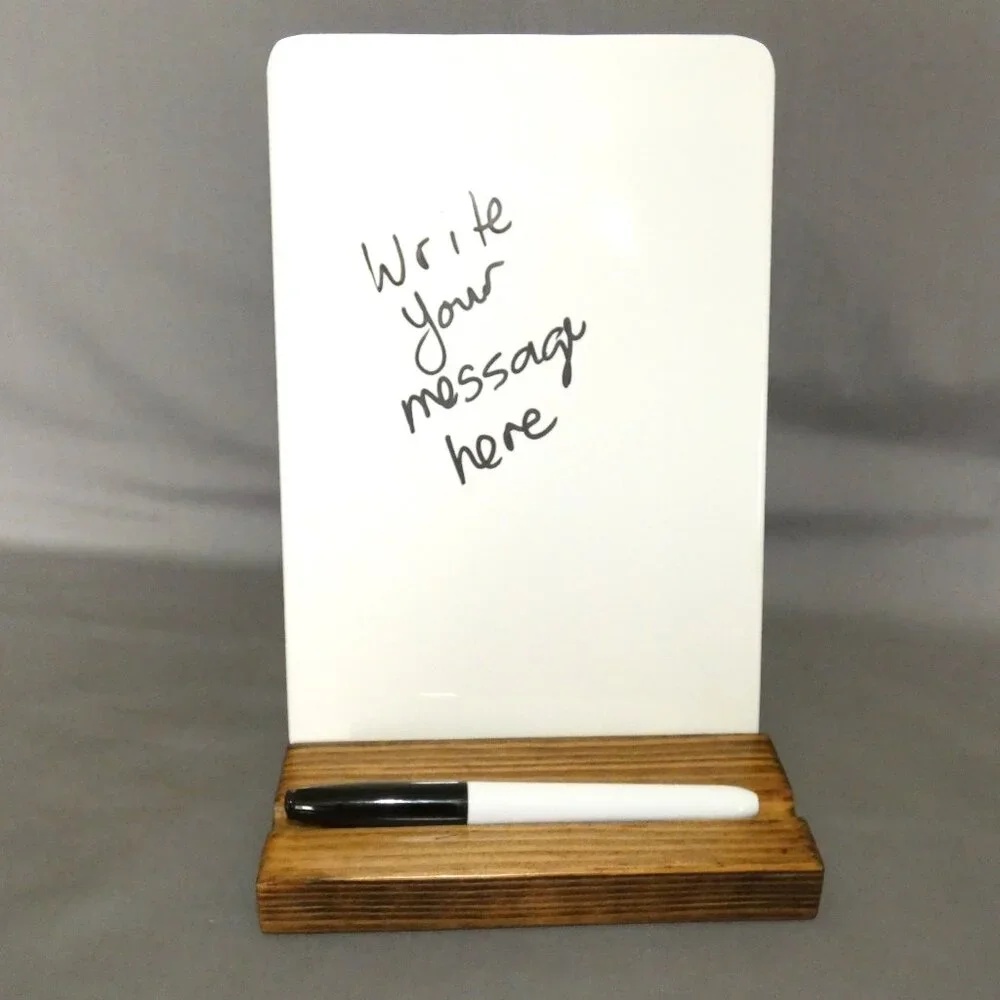 Ceramic Desktop Whiteboard With Wood Stand, 6